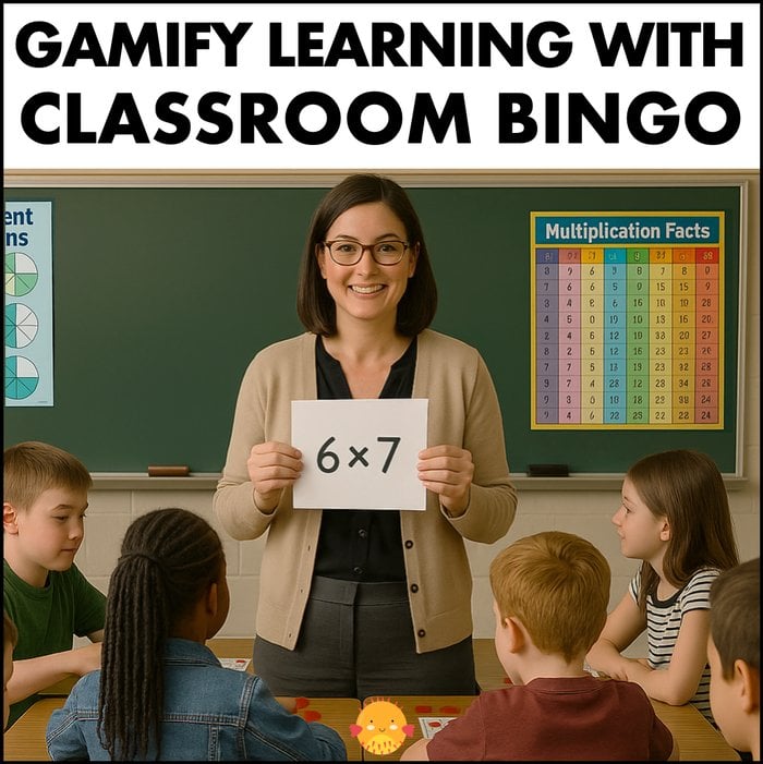 teacher using reading and math classroom bingo to increase engagement and learning